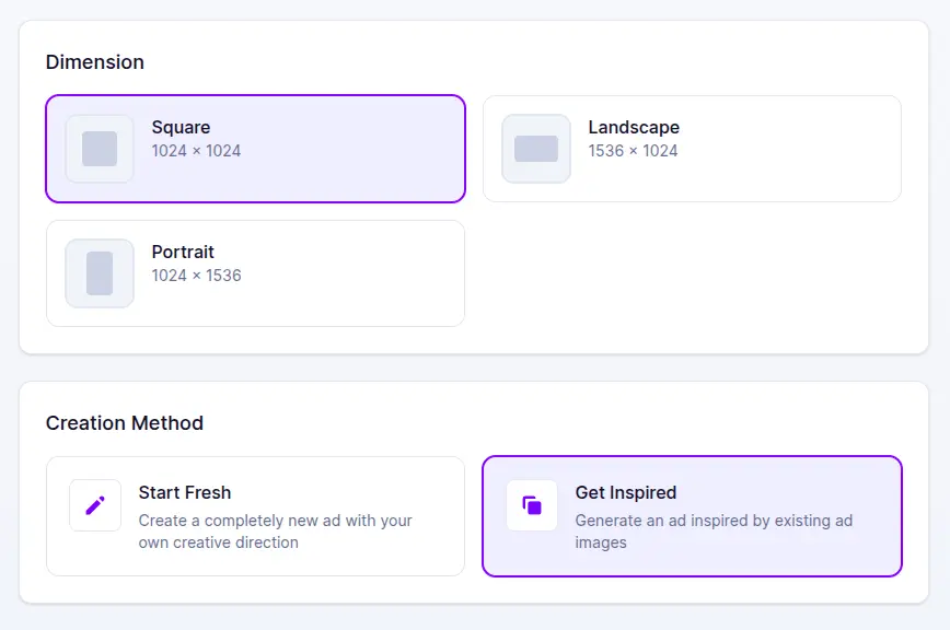 Ad Fetch Get Inspired Interface